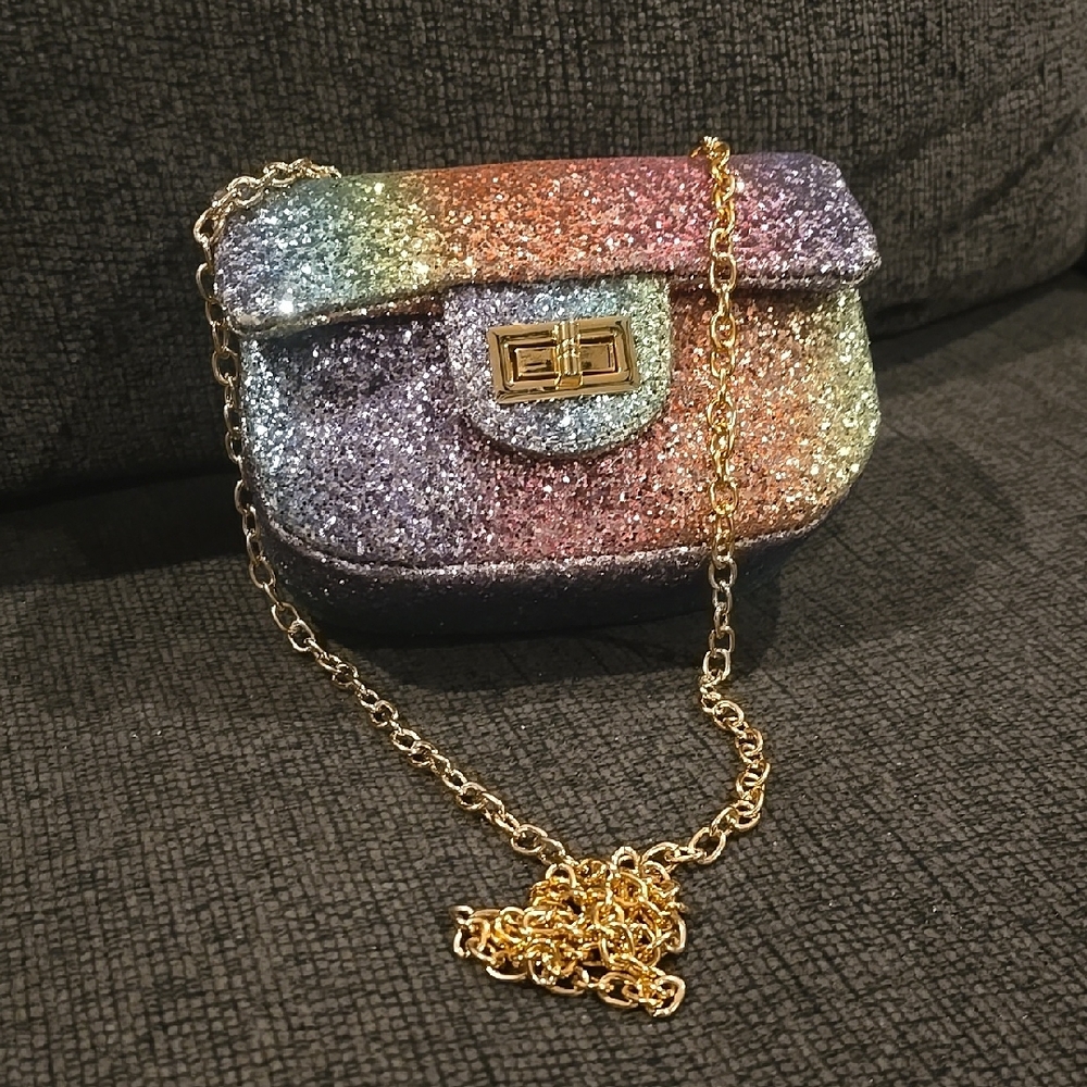 Glittery Rainbow Chain Bag - Picture 1 of 9